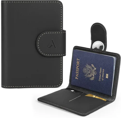 Miniatura 15 de ALLIVE Soporte para pasaporte para viajes, soporte para pasaporte Rfid para mujeres y hombres, funda de pasaporte de cuero genuino para viaje