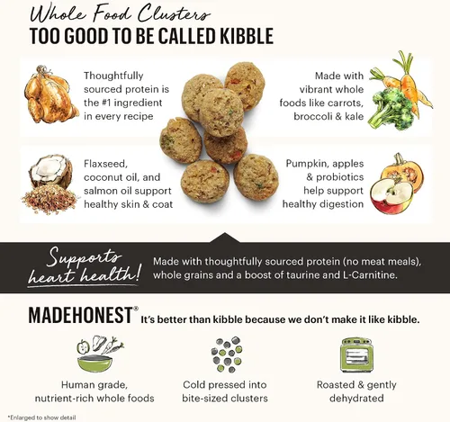 Miniatura 5 de The Honest Kitchen Whole Food Clusters Alimento Seco para Perros de Grano Entero con Carne de Res y Avena, Bolsa de 1 lb (Paquete de 2)