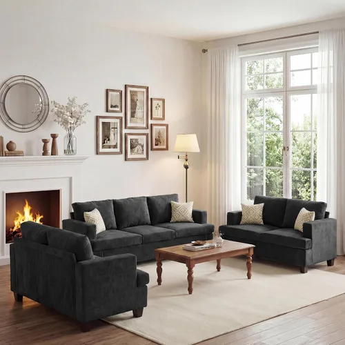 Miniatura 24 de Apicizon Cloud Couches Juegos de Muebles para Sala de Estar, Juego de Sofá Loveseat de 2 Plazas y Sofá de 3 Plazas para Dormitorio, Cómodo Sofá Cama