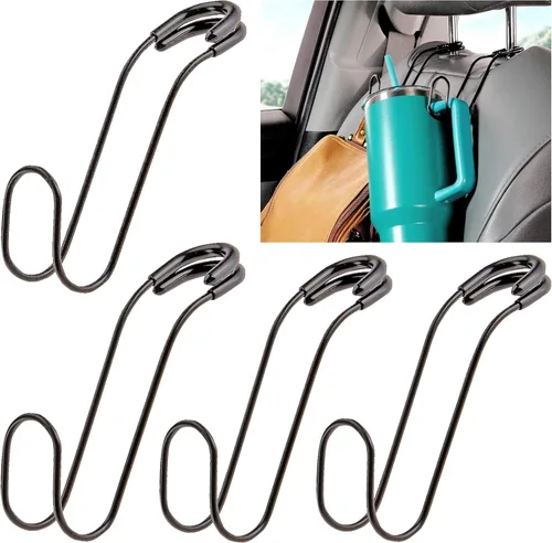 Miniatura 11 de High Road Ganchos Irrompibles para Bolsas de Automóvil - Grandes, Ganchos de Metal Sólido para Asiento de Automóvil para Bolso, Mochila, Abrigos
