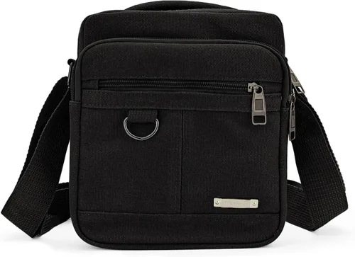 Bolso cruzado para hombre, bolso bandolera de lona para hombre, bolso de hombro vintage con correa ajustable y asa