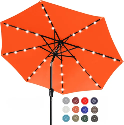 Miniatura 24 de ABCCANOPY Sombrillas solares duraderas para patio con 32 luces LED de 7.5 pies (beige claro)