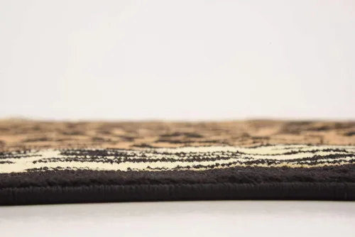 Miniatura 10 de Unique Loom Wildlife Collection - Alfombra de área inspirada en animales con diseño de bordes de tigre, 6' 0" x 6' 0", marrón claro/negro