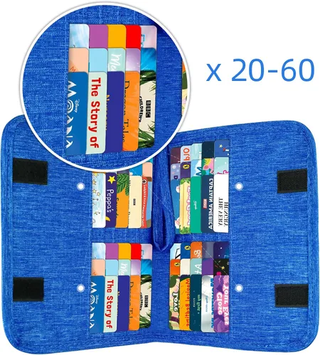 Miniatura 3 de Annmore Tarjetero para tarjetas Yoto, 20 bolsillos para hasta 60 tarjetas, álbum de tarjetas intercambiables, compatible con Yugioh, MTG y otros Azul
