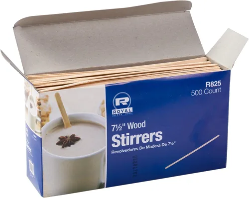 Miniatura 5 de Royal Agitadores de café de madera de 7.5 pulgadas, caja de 5000