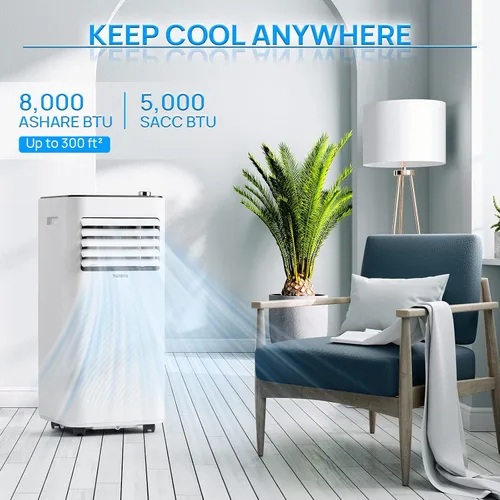 Miniatura 3 de TURBRO Finnmark - Aire acondicionado portátil de 8,000 BTU, deshumidificador y ventilador, unidad de aire acondicionado 3 en 1 para habitaciones