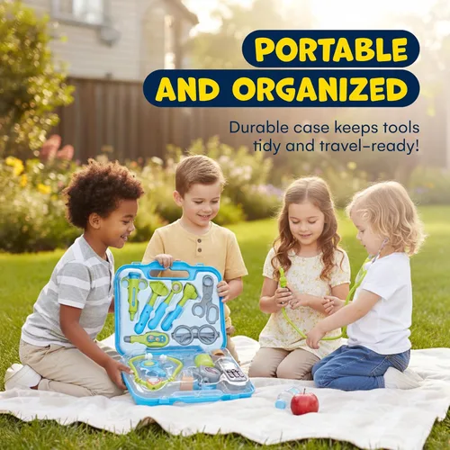Miniatura 6 de Kit de médico de Kidzlane para niños - Juego de médico para niños con estetoscopio electrónico - Juego de médico para niños - Juego de médico