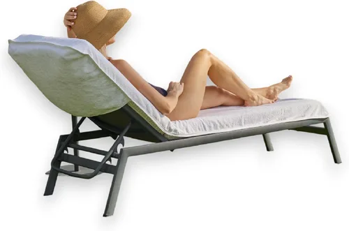 Boca Terry - Funda de toalla para silla de salón, 100% algodón, para piscina o silla de playa, parte superior ajustada