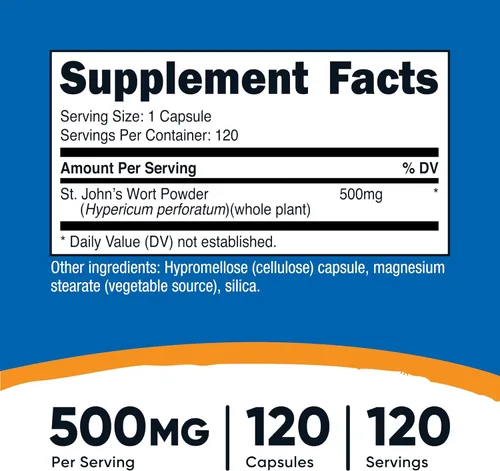 Miniatura 2 de Nutricost - Cápsulas de hierba de San Juan (500 mg) 120 cápsulas - Vegetarianas, sin gluten y sin OMG
