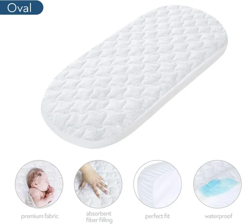 Miniatura 3 de Moses Basket - Protector de colchón de 16 x 30 pulgadas, apto para Plum Sparrow, Baby Delight Slumber/Beside Me Doze, 4moms MamaRoo Sleep Bassinet