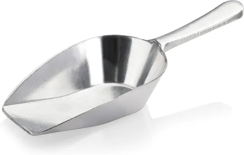 Miniatura 10 de New Star Foodservice 34622 Cuchara de utilidad de fondo plano de aluminio fundido, 1 oz, tamaño extra pequeño, plateado (solo lavado a mano)