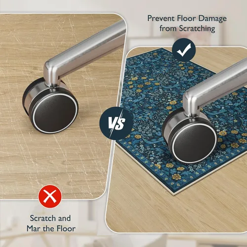 Miniatura 3 de Anidaroel Tapete floral para silla de oficina para suelo de madera, 48 x 60 pulgadas, alfombra para debajo de la silla del escritorio, tapete