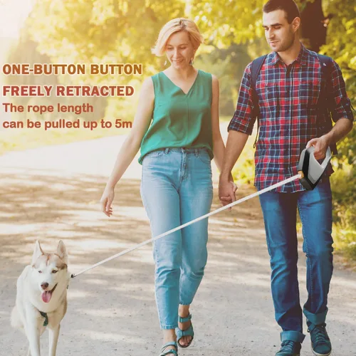 Miniatura 4 de Vivicreate Correa retráctil resistente para perros, correa de cinta de nailon resistente de 16 pies para perros medianos y grandes de hasta 110