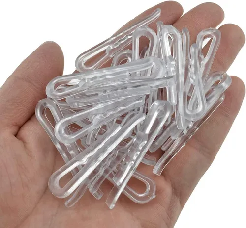 HAHIYO 2 pulgadas/1.969 in 120 piezas de plástico transparente en forma de U pinzas de cocodrilo pinzas para ropa camisa clips plegables con dientes