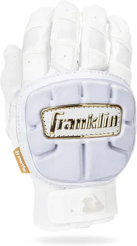 Miniatura 8 de Franklin Sports Guantes de Mano de Béisbol - Serie PRT LT Adulto - Escudo Protector de Mano para Bateadores Diestros y Zurdos Negro
