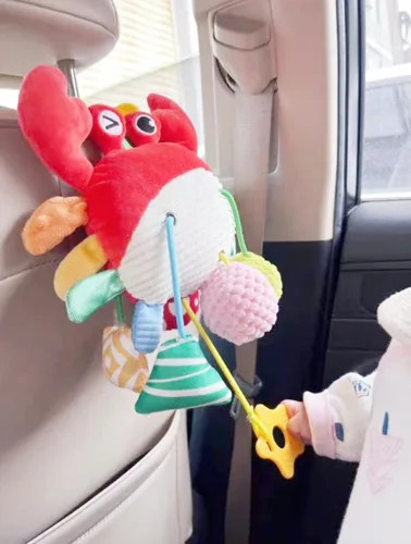 Miniatura 8 de Juguetes de asiento de coche y cochecito para bebés de 0 a 12 meses, juguetes colgantes de cangrejo para niños y niñas