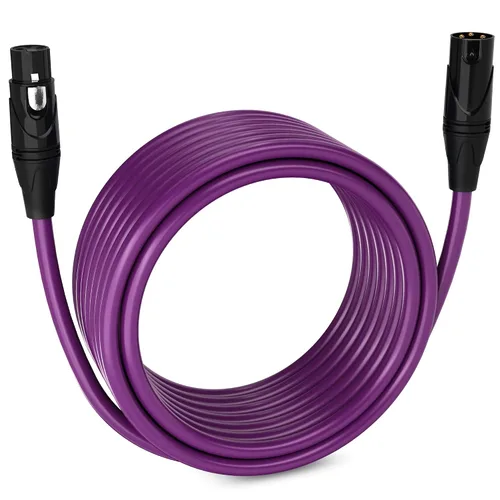 Miniatura 20 de LyxPro Cable de micrófono XLR hembra a macho de ángulo recto de 3 pines de 1.5 pies para altavoces amplificados, interfaz de audio, rendimiento