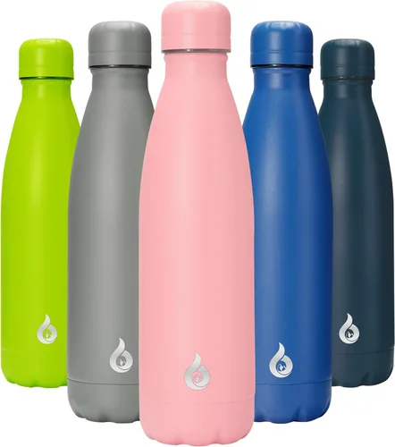 Miniatura 78 de BJPKPK Botella de Agua Aislada 17oz Botellas de Agua de Acero Inoxidable Apta para Lavavajillas Metal Térmica Mantiene Frío y Caliente, Gris Niebla