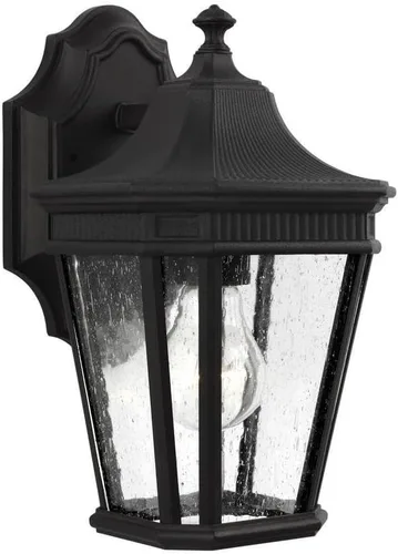 Feiss OL5420BK Cotswold Lane - Farol de pared para iluminación de patio al aire libre, negro, 1 luz (7 pulgadas de ancho x 12 pulgadas de alto) 100