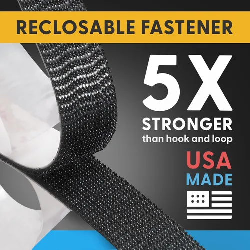 Miniatura 2 de Fuerza industrial - Cinta adhesiva negra de 10 pies + tijeras para interiores y exteriores - Cierre autoacoplable compatible con 3M SJ3550 / SJ3560