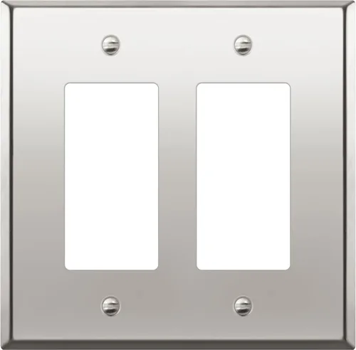 Miniatura 11 de ENERLITES Placa de pared metálica decorativa para receptáculo o interruptor, acero inoxidable 201, resistente a la corrosión, tamaño 2-Gang 4.50" x