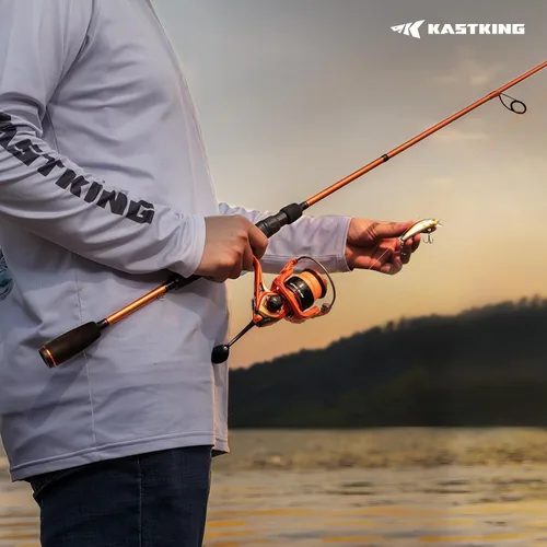 Miniatura 13 de KastKing Lethal Blaze - Combo de caña de pescar y carrete de doble punta, combo de spinning y baitcaster, diseño de patrón de llama, caña de grafito