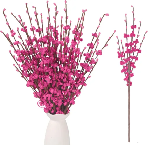 Miniatura 29 de Wootkey 10 Piezas Flores Artificiales de Jazmín de 29.5" de Largo Flores Falsas Ramas Secas para el Día de la Madre Hogar Oficina Bricolaje Arte