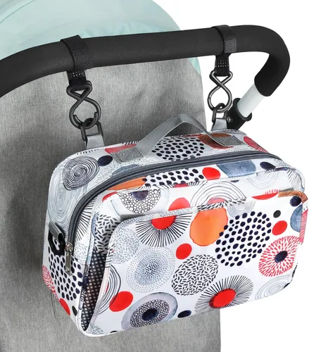 Miniatura 11 de Accmor Organizador de cochecito, organizador universal para cochecito con bolsillo aislado para portavasos y bolsa de cochecito de gran capacidad
