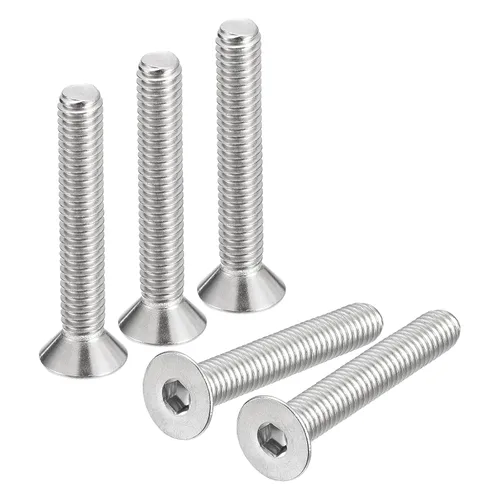 Miniatura 24 de uxcell 5/16-18x1-1/2 Tornillos de cabeza avellanada plana, 5 tornillos de cabeza plana de acero inoxidable 304, rosca completa, pernos avellanados