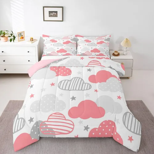 Miniatura 17 de Erosebridal Juego de ropa de cama de oso polar, tamaño individual, juego de edredón de oso blanco con patrón de animales, edredón de microfibra Oso