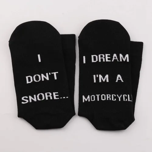 Miniatura 3 de TSOTMO 2 pares de calcetines novedosos para hombre, diseño de I Don't Snore I Dream I'm a Motorcycle divertidos calcetines para papá, novio, marido