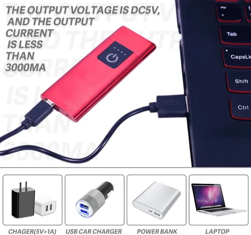 Miniatura 3 de Sensor inteligente de huellas dactilares a prueba de viento de doble cara Encendido de cigarrillos USB recargable Encendedor (rojo)