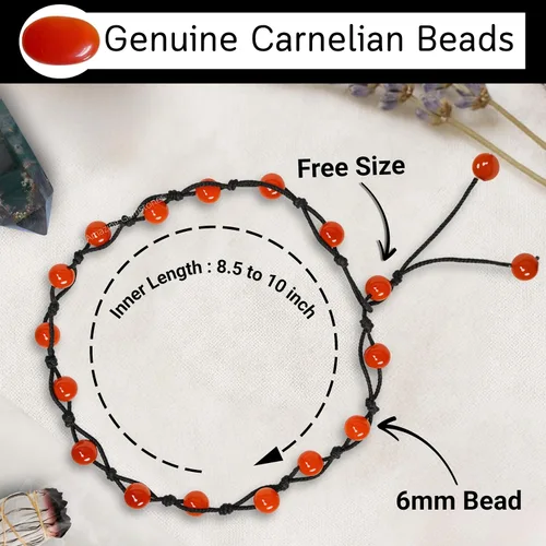 Miniatura 123 de Amazing Gemstone Crystal Anklet Ankle Bracelets for Women - Waterproof Beaded Healing Crystal Anklets, Plus Size Chakra Gemstone Bead Anklet