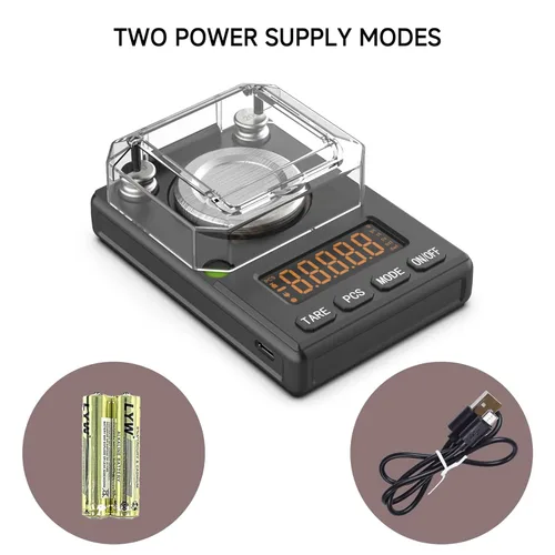 Miniatura 6 de Báscula de miligramos de 3.53 oz x 0.00 oz, escala de polvo MG con apagado automático seleccionable, nivel de burbuja integrado, peso de calibración