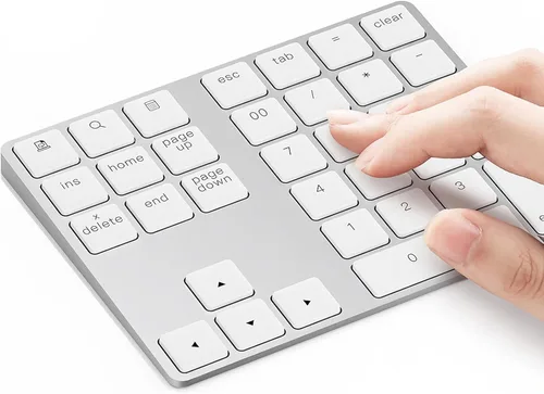 Miniatura 8 de Teclado Numérico Bluetooth, Lekvey Teclado Numérico Inalámbrico Recargable de Aluminio Delgado de 34 Teclas Teclado Numérico Externo Entrada