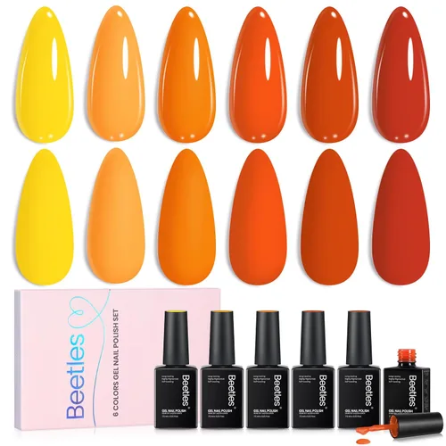 Miniatura 22 de Beetles - Juego de esmaltes de gel azul, esmalte de uñas de gel plateado azul marino oscuro con purpurina, 6 colores, lámpara UV para remojar uñas