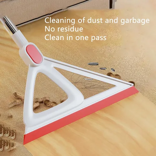 Miniatura 6 de Escoba de aire de goma multifunción, escoba de goma con mango largo de 53 pulgadas, barredora de raspado de piso de silicona para piso de baño, Gris