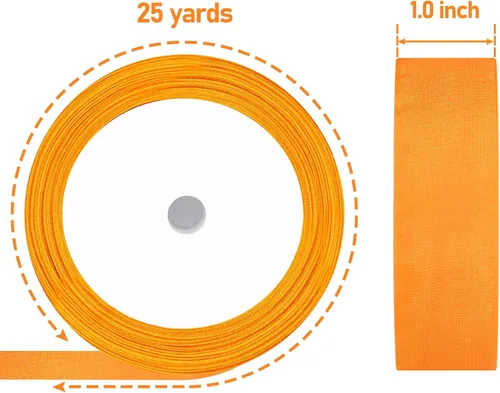 Miniatura 3 de Cinta de organza transparente, 1 pulgada x 125 yardas, 5 rollos de Halloween para envoltura de regalos, ramos, bodas, decoración de fiestas
