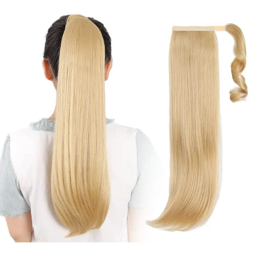 Miniatura 20 de Extensiones de cabello para cola de caballo, extensión de cola de caballo roja de 16 pulgadas, corta, ondulada, rizada, envolvente, cola de caballo