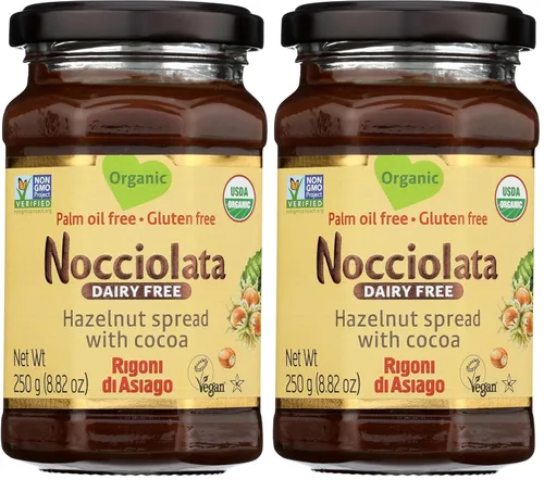 Miniatura 6 de Rigoni di Asiago Nocciolata Orgánica Crunchy de Avellana y Cacao Triturada Gluten Free Sin Aceite de Palma, 8.82 oz (Paquete de 1)