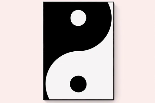 Impresión Ying Yang, arte Y2K, arte retro para pared, estampado bohemio de los años 70 y 90, póster de Ying Yang Yang, póster Y2K, decoración de