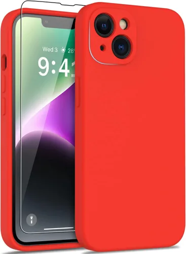 Miniatura 9 de DEENAKIN Funda compatible con iPhone 14 Plus con protector de pantalla, funda mejorada para cámara, goma de gel de silicona suave probada contra