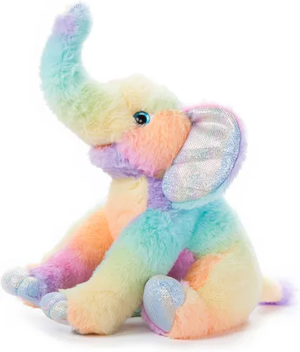 Miniatura 4 de The Petting Zoo Peluche de elefante, animales del zoológico Ombrez, juguete de peluche de elefante arcoíris de 12 pulgadas
