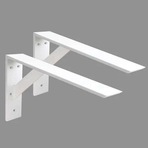 Miniatura 10 de Soportes de estante resistentes, paquete de 2 soportes de estante de 12 x 10 x 2.5 pulgadas, acero negro de 3/8 pulgadas de grosor, soporte en L