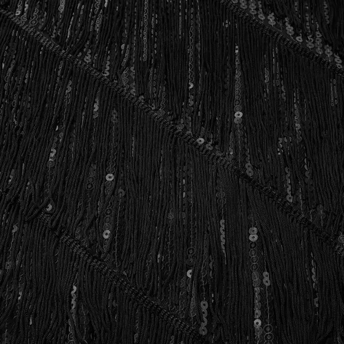 Miniatura 6 de CHICTRY Vestido de mujer con tirantes delgados, borlas de lentejuelas, con flecos, vestido de fiesta, baile, vestido de noche