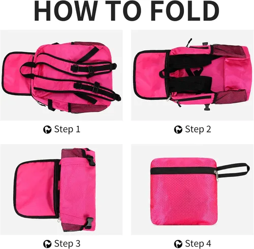 Miniatura 4 de Mochila pequeña de senderismo de 15L, ligera, plegable, resistente al agua, mochila de viaje para camping, mochila de día plegable para mujeres