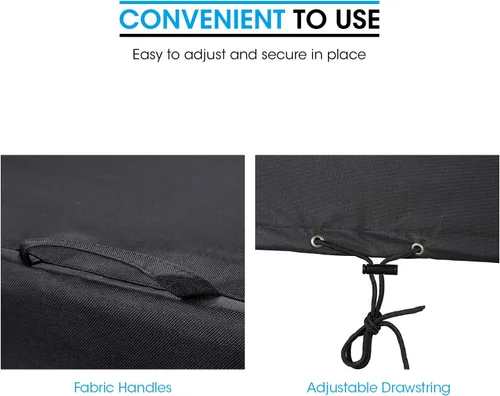 Miniatura 6 de Unicook Funda cuadrada para hoguera de 38 pulgadas, resistente e impermeable, protector para fogata al aire libre con cordón y asas, protección