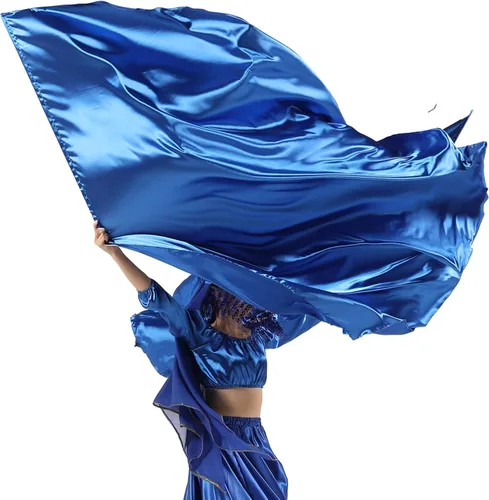 Miniatura 5 de Wuchieal 74" x 55" Banderas de adoración grandes de semicírculo suave, bandera de alabanza de semicírculo de satén con varillas escalables 1 pares
