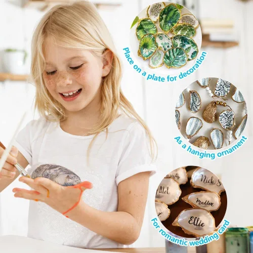 Miniatura 2 de Concha de ostra grande de 3 a 4 pulgadas para manualidades, 15 conchas de ostras naturales reales a granel para decoración del hogar, decoración