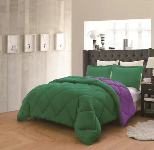 Miniatura 2 de Empire Home Juego de edredón reversible y fundas de almohada de 3 piezas en 10 combinaciones de colores, alternativa al plumón